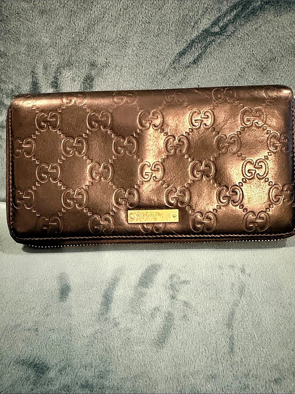 Gucci Guccissima Zip Around Long Wallet Brown